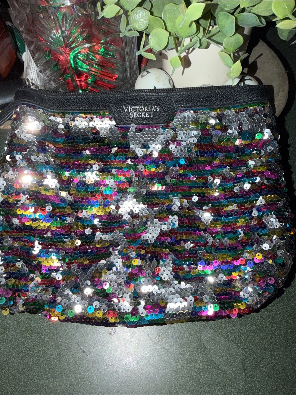 Victoria’s Secret sequin cosmetic pouch